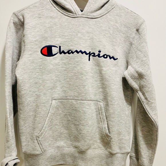 Boys champion grey hoodie size 8 - Picture 2 of 5